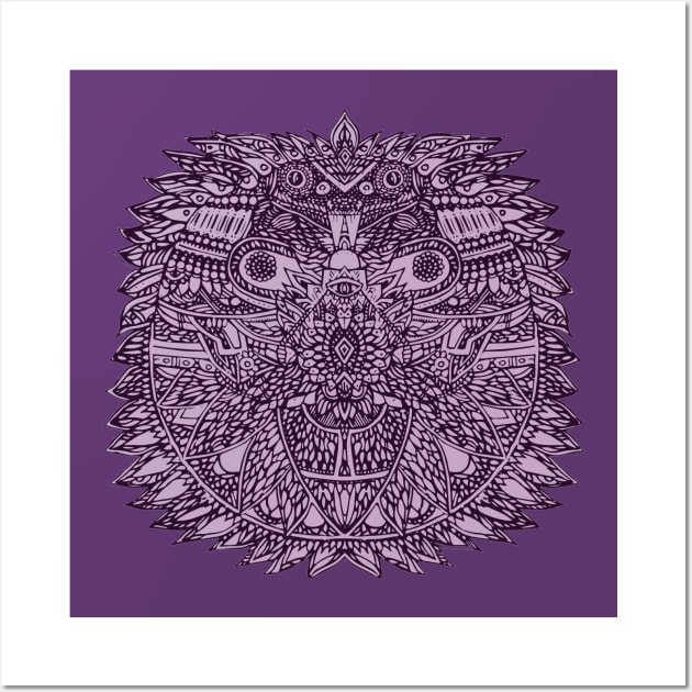 Quetzalcoatl Purple Wall Art by FranchuteLoco